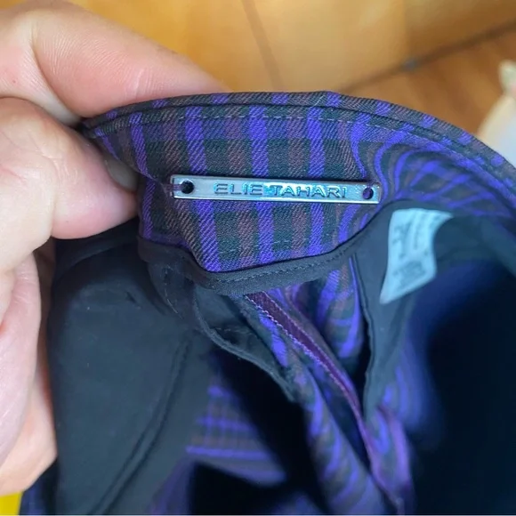 Elie Tahari Purple Plaid Pants (sz 8) - Picture 8 of 13
